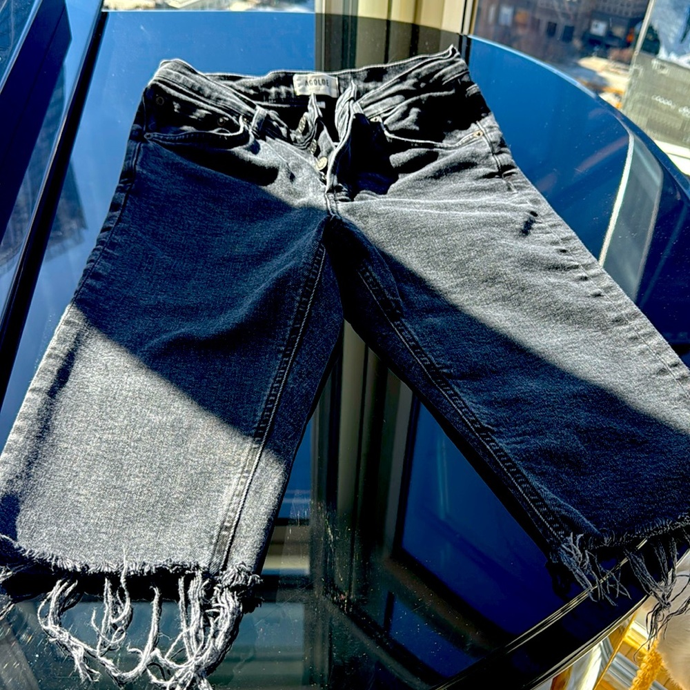 Knee length denim short